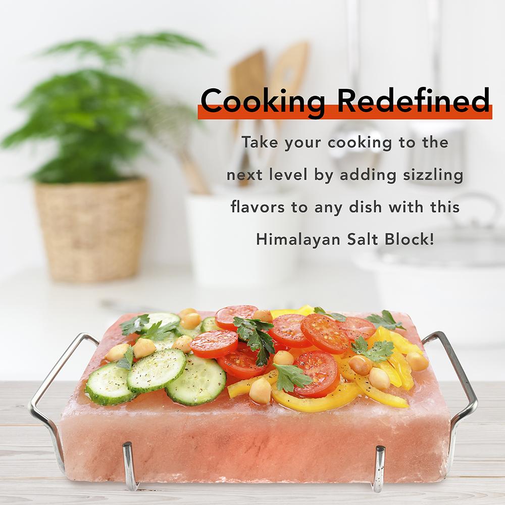 Natural Himalayan Salt Cooking Block Plate & Holder for Cooking by UMAID